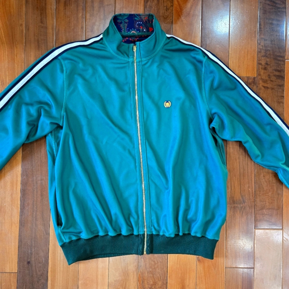 Bel-Air Athletics Men's Green Paisley Reversible Tracksuit Jacket